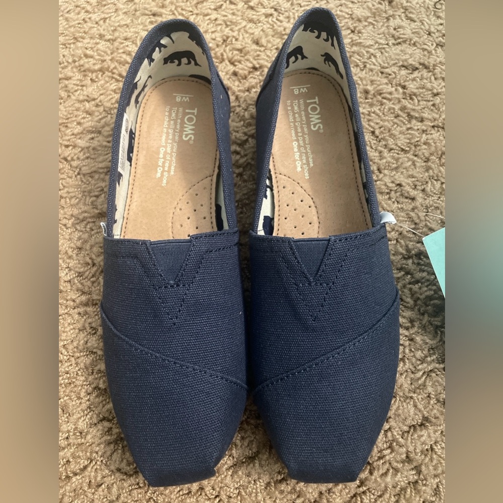 Navy Blue Tom’s Alpargata Shoes Size 8
